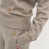 Kaschmir 100% Paola gerade gestrickte Hose naturbeige