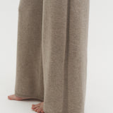 Kaschmir 100% Paola gerade gestrickte Hose naturbeige