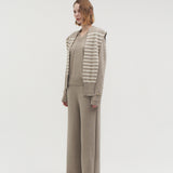 Kaschmir 100% Lucia Streifen Schal Naturbeige