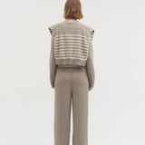 Kaschmir 100% Lucia Streifen Schal Naturbeige