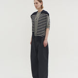 Kaschmir 100% Lucia Streifen Schal Indigo Navy