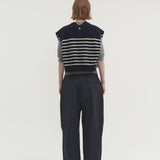 Kaschmir 100% Lucia Streifen Schal Indigo Navy