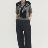 Kaschmir 100% Lucia Streifen Schal Indigo Navy