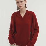 Kaschmir 100% Clara Cardigan kastanienrot