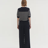 Kaschmir 100% Paola gerade gestrickte Hose Indigo Navy