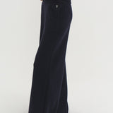 Kaschmir 100% Paola gerade gestrickte Hose Indigo Navy