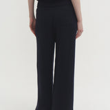 Kaschmir 100% Paola gerade gestrickte Hose Indigo Navy