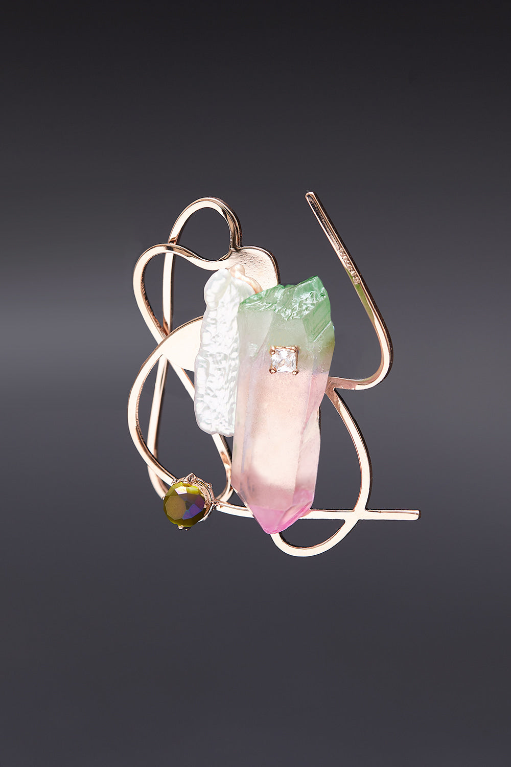 Dancing objet No.9 brooch rosegold - fasfas