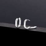 Simple hoop earrings medium silver - fasfas