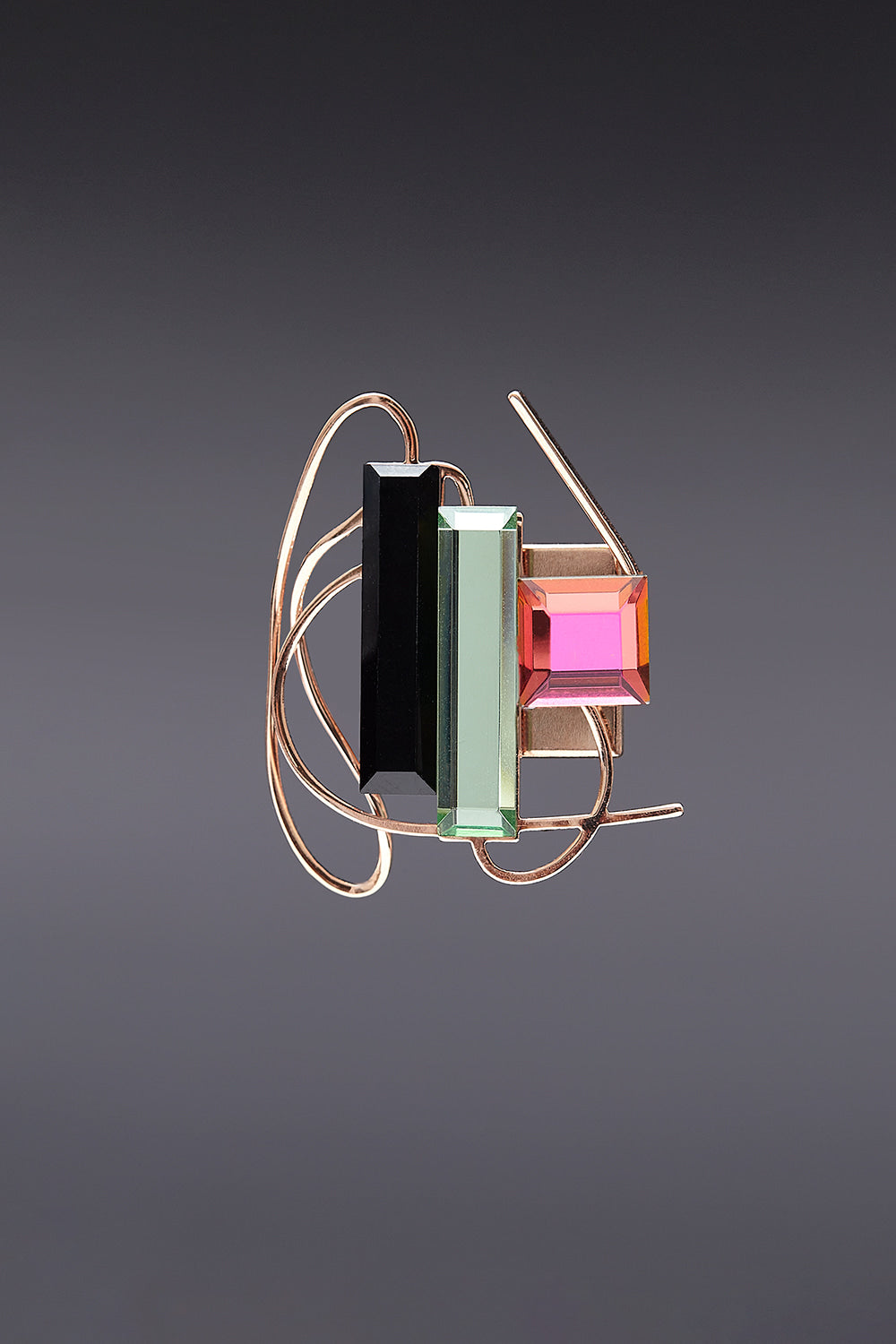 Dancing objet no.9 petit brooch green - fasfas