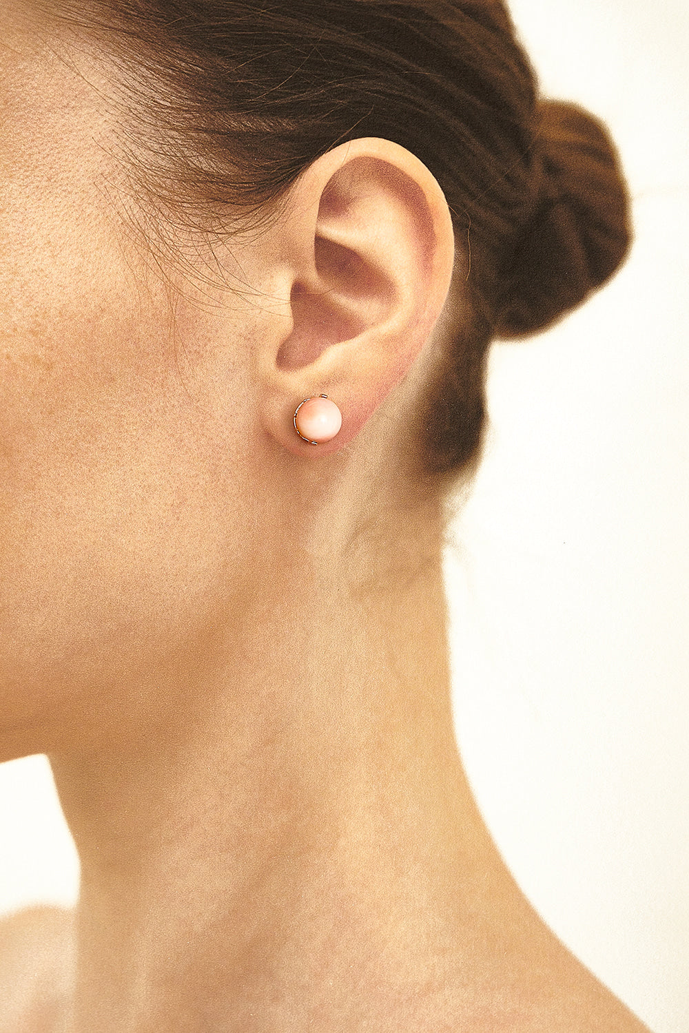 8mm pink botswana earrings(clip-on-option) - fasfas