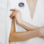 LapisLazuli geometric brooch - fasfas