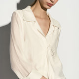 Tie front layered shirt