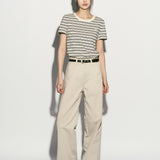 Logo striped t-shirt ivory
