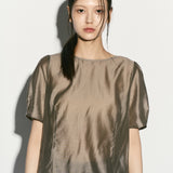Blusa transparente com camadas e decote halter