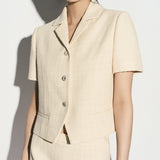 Tweed half-sleeve jacket