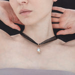 Moonstone mesh silk choker necklace - fasfas