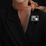 Druzy agate modernity brooch grey - fasfas