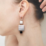 Petrified wood dramatique earrings - fasfas