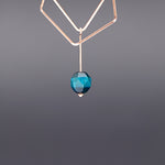 Blue tiger eyes hexagon earrings(clip-on earrings) - fasfas