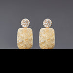 15mm beige druzy cubic earrings(clip-on-option) - fasfas