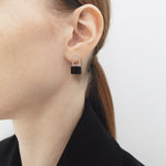 Onyx void cubic earrings - fasfas