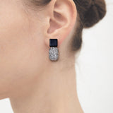 Onyx grey druzy agate earrings(clip-on earrings) - fasfas