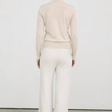 Super fine pullover lavender – italy merino wool 100% beige