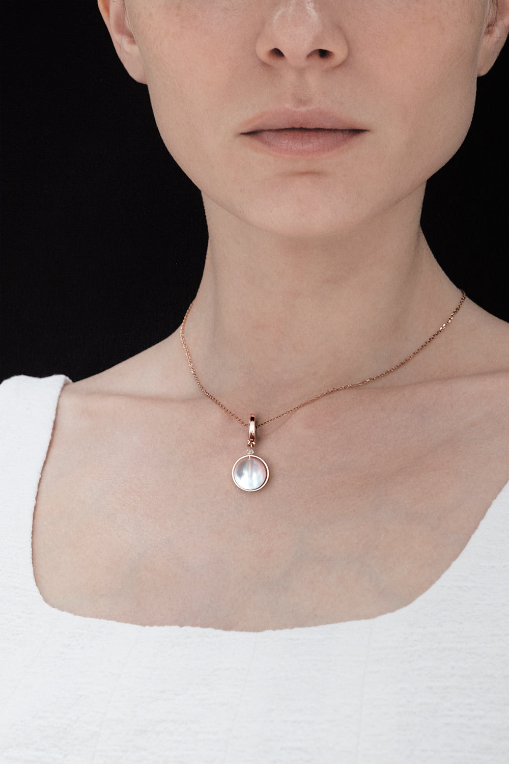 Moonstone mesh silk choker necklace - fasfas