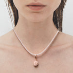 Irregular peachmoonsone necklace - fasfas