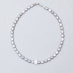 6.5mm grey freshwater pearl necklace - fasfas