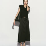 Draped silky skirt