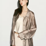 Sheer trench coat charcoal