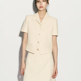 Tweed half-sleeve jacket
