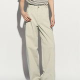 Hoch geschnittene, elastische Bootcut-Hose Cloud