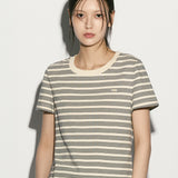 Logo striped t-shirt ivory