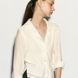Tie front layered shirt