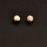 8mm crazy agate earrings(clip-on-option) - fasfas