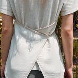 Waist strap knitted t shirt