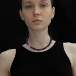 8mm blue sandstone necklace - fasfas