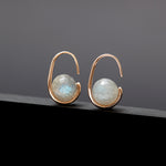Labradorite oval hoop earrings - fasfas