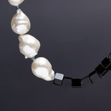 Simulated baroque pearl mix necklace - fasfas