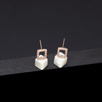 Mother of pearl void cubic earrings - fasfas