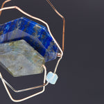 LapisLazuli geometric brooch - fasfas