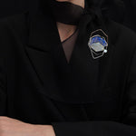 LapisLazuli geometric brooch - fasfas