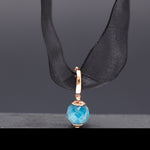 Apatite silk choker necklace (2cm) - fasfas