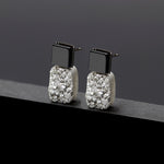 Onyx grey druzy agate earrings(clip-on earrings) - fasfas