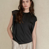 Asymmetrisches Hem Boot-Ausschnitt Top