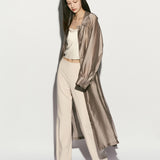 Sheer trench coat charcoal