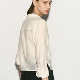 Tie front layered shirt
